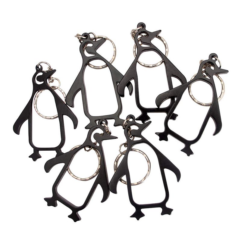 SWATOM Penguin 6PCS Bottle Opener Keychain Beer Openers Tool Key Chain Ring Accessories - Image 1